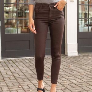 NWT JOES JEANS "THE CHARLIE" HIGH RISE SKINNY COATED ANKLE- DARK COCO BEAN